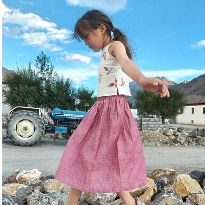 Elegant Twirl Skirt – Girls’ Long Skirt with Movement – Kids Skirts on Brown Living™. SKU: SCGLS 1. Img 9.