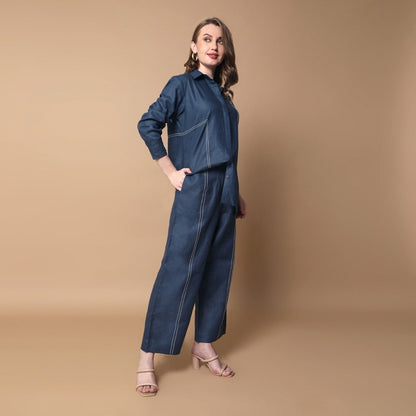 Ember | Hemp Co - ord Set | Midnight Blue | Verified Sustainable by Brown Living™