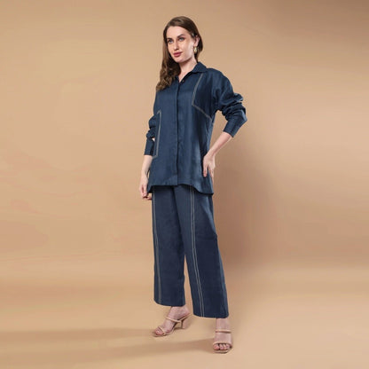 Ember | Hemp Co - ord Set | Midnight Blue | Verified Sustainable by Brown Living™