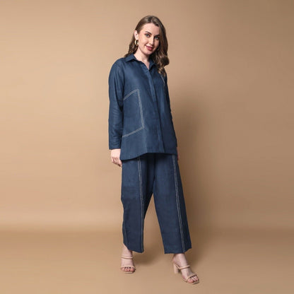 Ember | Hemp Co - ord Set | Midnight Blue | Verified Sustainable by Brown Living™