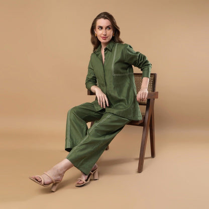 Ember | Hemp Co - ord Set | Olive Green | Verified Sustainable by Brown Living™