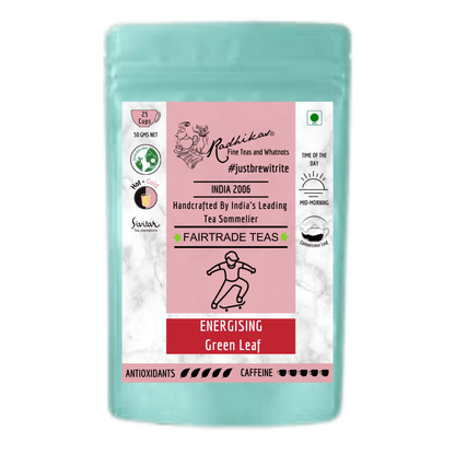 Energising Green Leaf - A Natural Anti - Aging Solution for Healthy and Glowing Skin – Tea by Radhikas Fine Teas and Whatnots available on Brown Living™. 50 g . SKU: 224 - 08766 - 8903555800786. Img 5.
