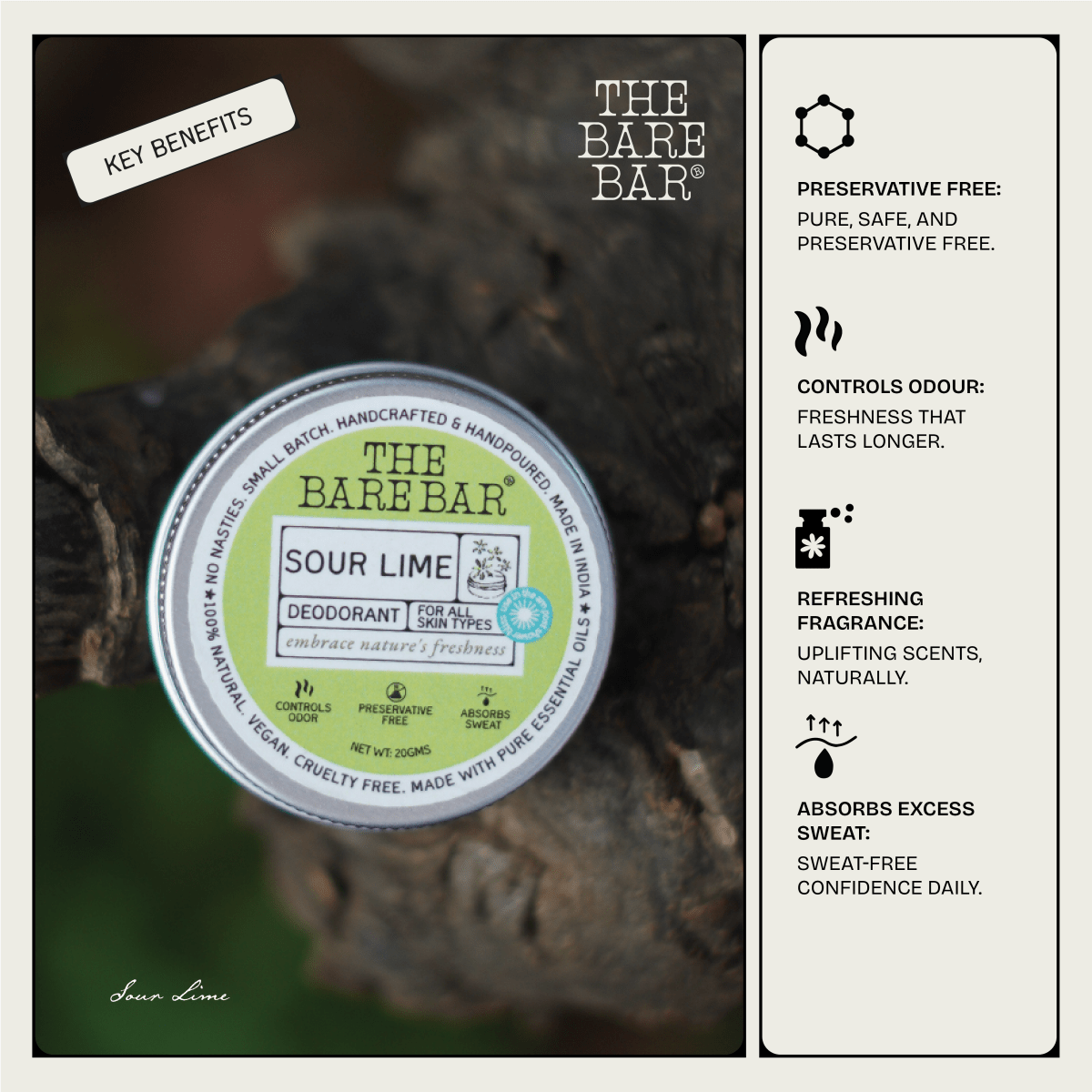 Energizing Sour Lime Deodorant for Citrus Lovers | Verified Sustainable by Brown Living™
