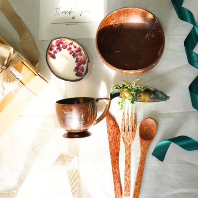 Evergreen Eco - Friendly Gift Hamper with cutlery set and candle | Sustainable Gift Hampers – Gift Giving on Brown Living™. SKU: TGAEVRGRNHMPR. Img 4.