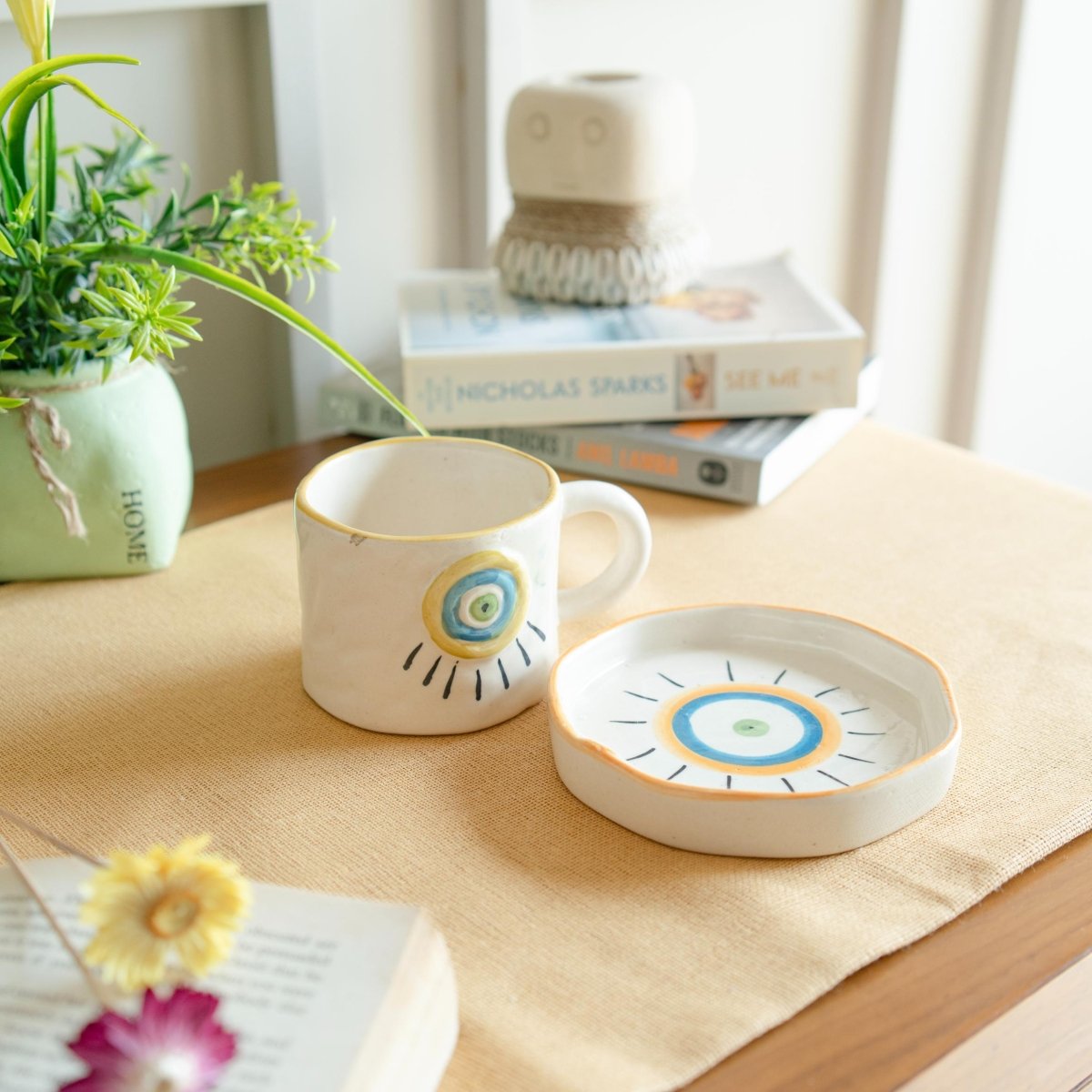 Eye of Protection - Ceramic Cup & Saucer Set | Verified Sustainable by Brown Living™