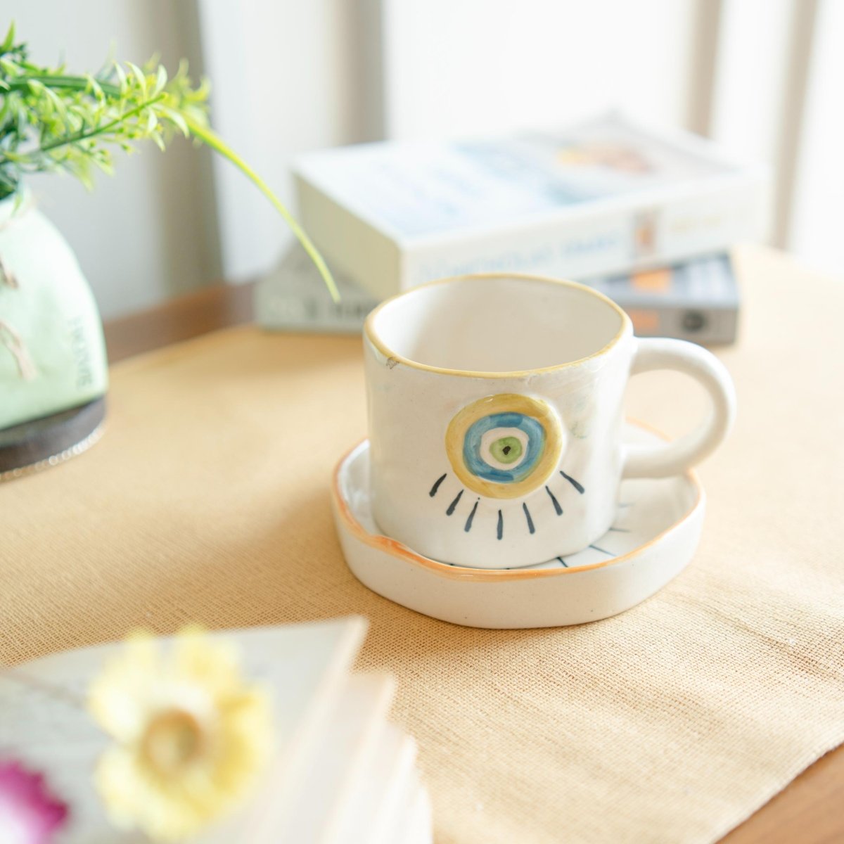 Eye of Protection - Ceramic Cup & Saucer Set | Verified Sustainable by Brown Living™