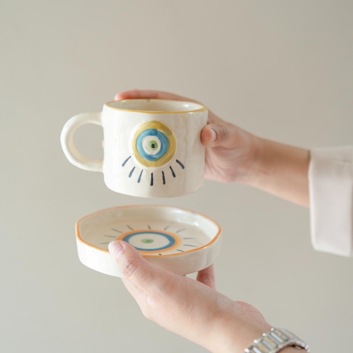Eye of Protection - Ceramic Cup & Saucer Set | Verified Sustainable by Brown Living™