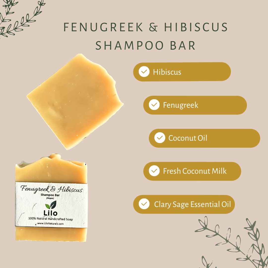 Fenugreek Hibiscus Shampoo Bar with Cocoa & Coconut Milk | Verified Sustainable by Brown Living™