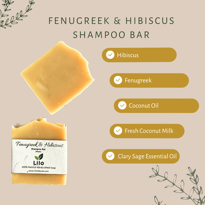 Fenugreek Hibiscus Shampoo Bar with Cocoa & Coconut Milk | Verified Sustainable by Brown Living™