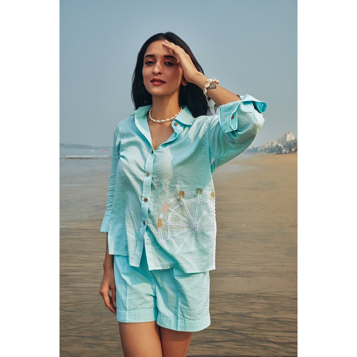 Ferris Wheel Print Shirt – Quirky & Comfortable | Verified Sustainable by Brown Living™
