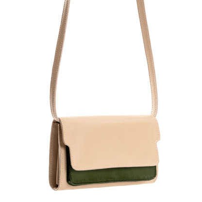 Fides (Almond & Green) | Women's bag made with Apple Leather | Verified Sustainable by Brown Living™