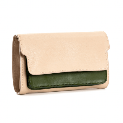 Fides (Almond & Green) | Women's bag made with Apple Leather | Verified Sustainable by Brown Living™
