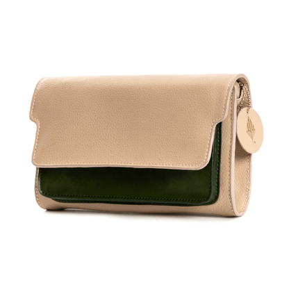 Fides (Almond & Green) | Women's bag made with Apple Leather | Verified Sustainable by Brown Living™
