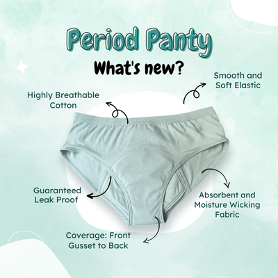 Fig Green Cotton Period Panty (Hipster) (1 pc) – Womens Underwear on Brown Living™. SKU: FIGGREENXS. Img 10.