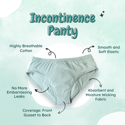 Fig Green Cotton Urine Leak Panty (Hipster) (1 pc) – Womens Underwear on Brown Living™. SKU: INCFGXS. Img 8.