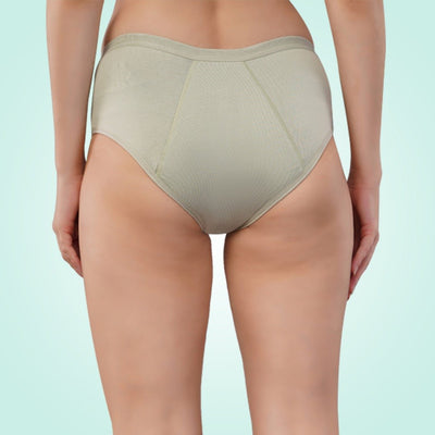 Fig Green Cotton Urine Leak Panty (Hipster) (1 pc) – Womens Underwear on Brown Living™. SKU: INCFGXS. Img 2.