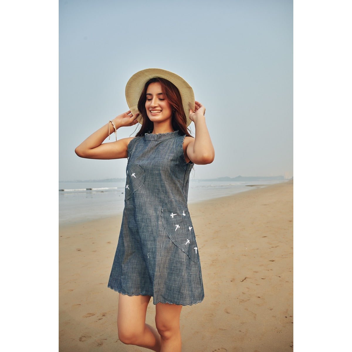 Firefly Denim Dress – Sleek & Stylish Casual Wear | Verified Sustainable by Brown Living™