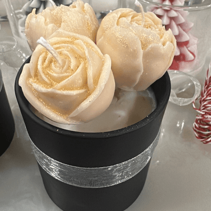 Floral Jar Candle | Romantic Peony Bouquet Design | Verified Sustainable by Brown Living™