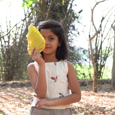 Floral Whirl Top - Pure Cotton Crop Top for Girls – Kids Tops on Brown Living™. SKU: BL - GBCT - 3 - 4. Img 2.
