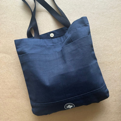 Foldable Cotton Pocket Tote for Daily Use – Tote Bag on Brown Living™. SKU: TPB007(NB). Img 4.