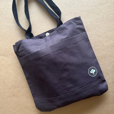 Foldable Cotton Pocket Tote for Daily Use – Tote Bag on Brown Living™. SKU: TPB005(GR). Img 6.