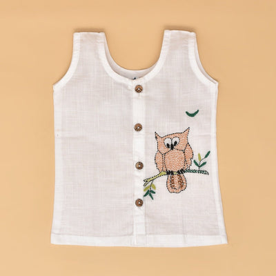 Forest Friends Trio Jabla (Tortoise, Owl and Frog Design) - Pure Cotton Baby Jabla Set of 3 – Kids Shirts on Brown Living™. SKU: STRCOTWHIFOJAB14 - TOF - S. Img 23.