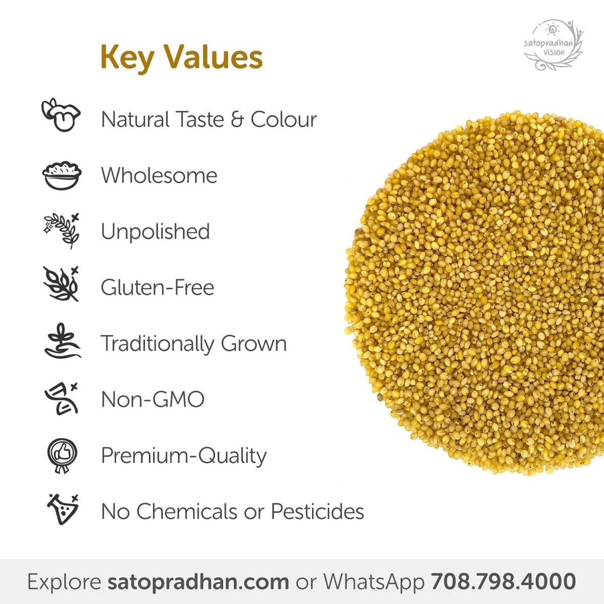 Foxtail Millet 800g - Organic, Gluten - Free, Natural Grain | Verified Sustainable by Brown Living™