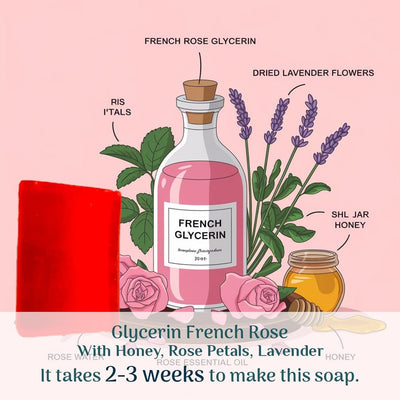 French Rose Glycerin Bathing Bar | Pack of 2 – Body Soap on Brown Living™. SKU: phpnl - Khadis_024460. Img 3.