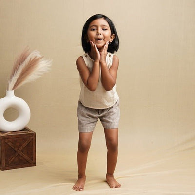 Frilly Fun Crop Top & Shorts Set - Girls – Kids Daywear Sets on Brown Living™. SKU: SCGSA - 01. Img 20.