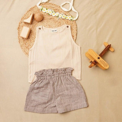 Frilly Fun Crop Top & Shorts Set - Girls – Kids Daywear Sets on Brown Living™. SKU: SCGSA - 01. Img 1.