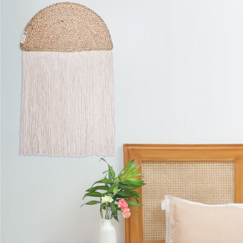 Fringed Moon Wall Hanging - Pristine Ivory | Verified Sustainable by Brown Living™