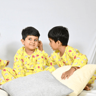 100% Cotton Fruit Splash Kids Kurta & Pants Set – Kids Nightwear on Brown Living™. SKU: FSH23M1. Img 3.