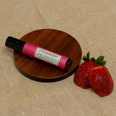 Fruity Strawberry Lip Oil for Glossy Finish – Lip Balms on Brown Living™. SKU: 8904448005769. Img 3.
