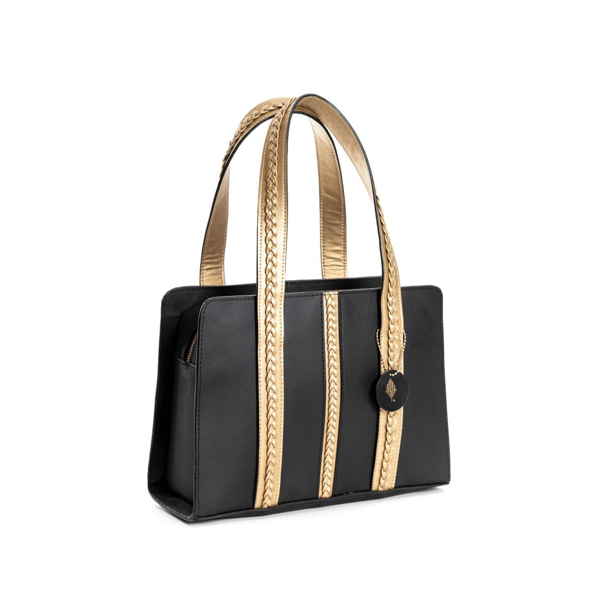 Gaia (Black & Gold) | Women's Bag made with Cactus Leather | Verified Sustainable by Brown Living™