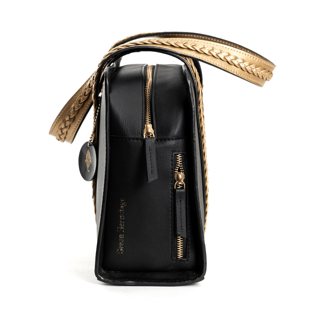Gaia (Black & Gold) | Women's Bag made with Cactus Leather | Verified Sustainable by Brown Living™