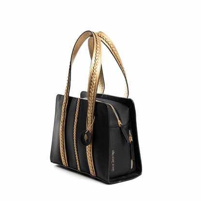 Gaia (Black & Gold) | Women's Bag made with Cactus Leather | Verified Sustainable by Brown Living™