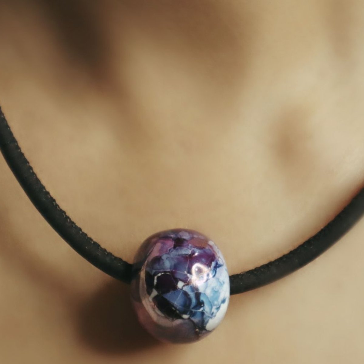 GAIA Cork and Ceramic Necklace | Verified Sustainable by Brown Living™