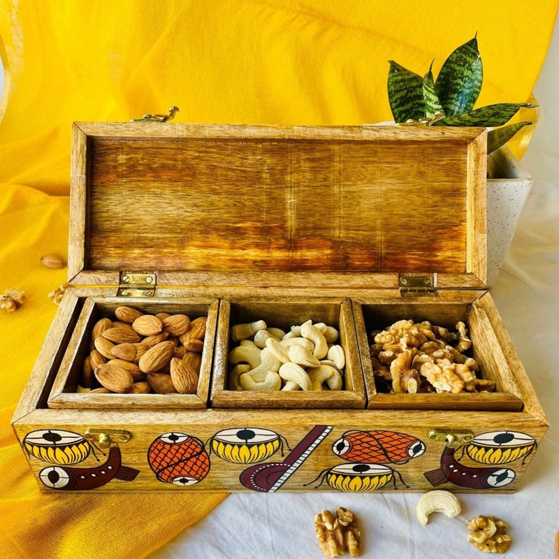 Gajagamini Dry Fruits Wooden Box | Verified Sustainable by Brown Living™