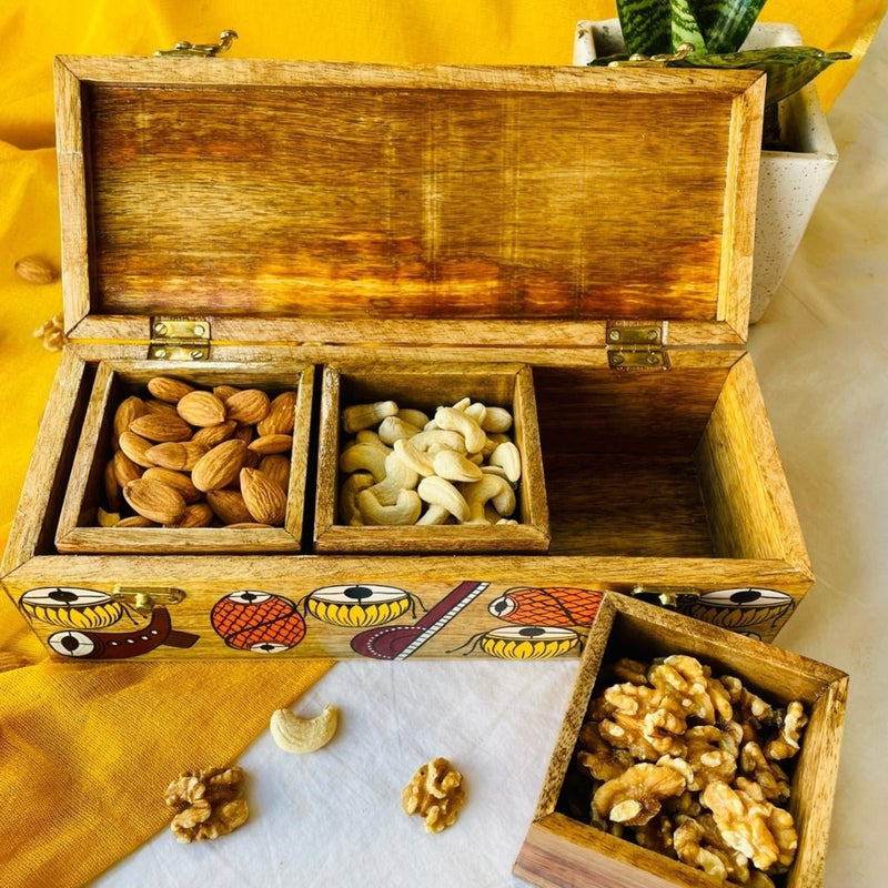 Gajagamini Dry Fruits Wooden Box | Verified Sustainable by Brown Living™