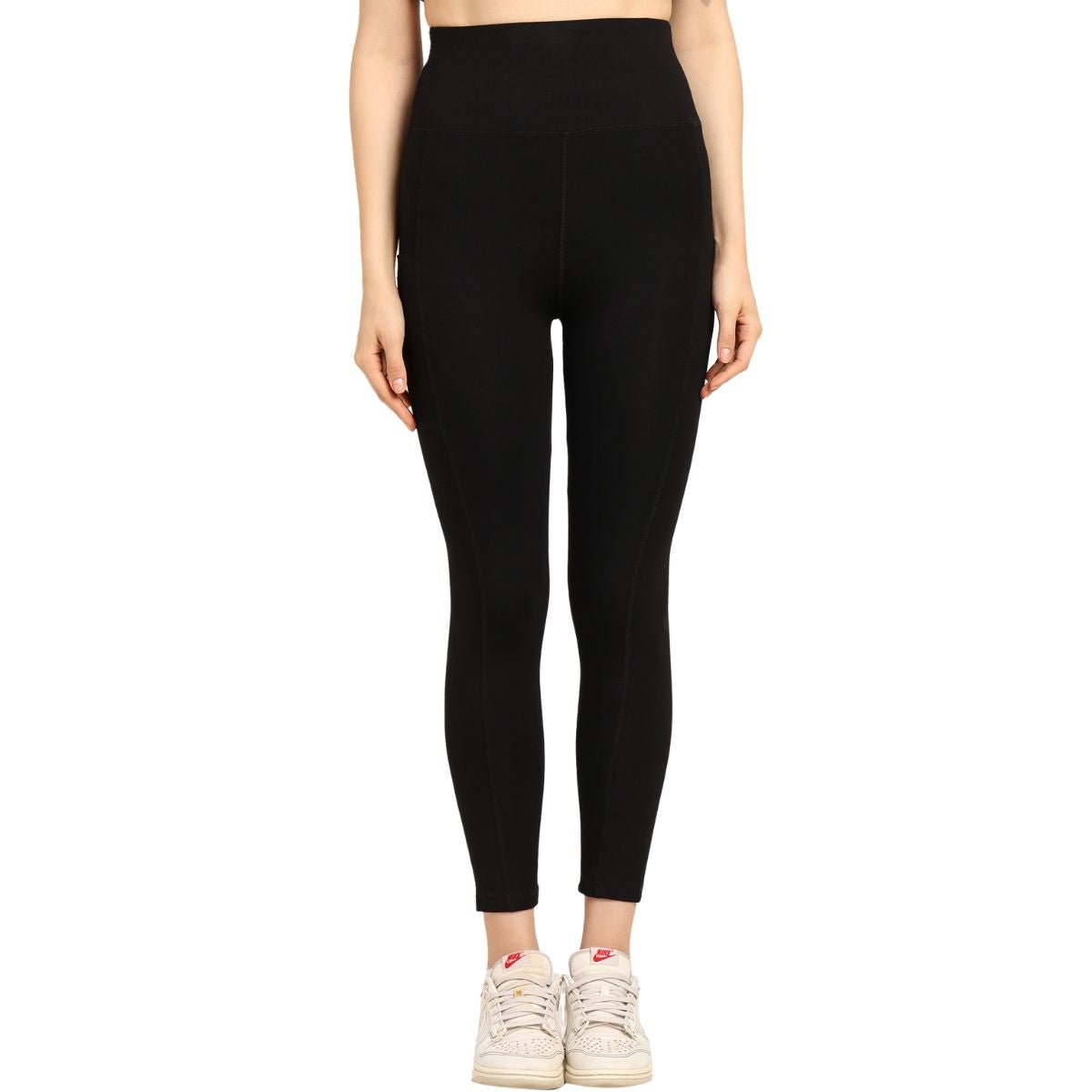 Gen Z High - Waist Bamboo Yoga Pants with Pockets - Black – Womens Leggings by Bamboology available on Brown Living™. S . SKU: YOGA - POCKET - PANT - BLK - S. Img 6.