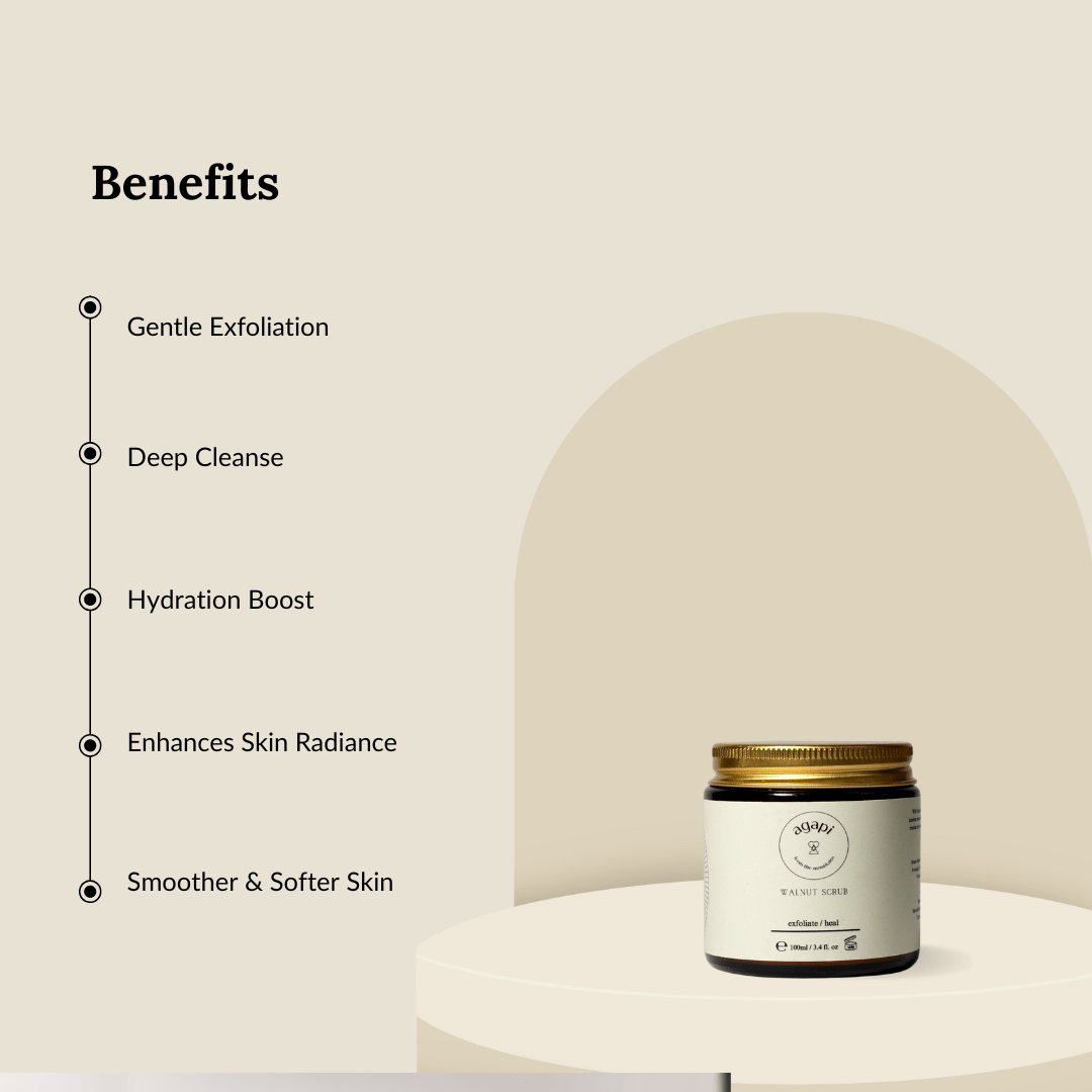 Gentle Exfoliating Walnut Scrub - 100g – Body Scrub by Agapi available on Brown Living™. . SKU: WS - 01. Img 3.