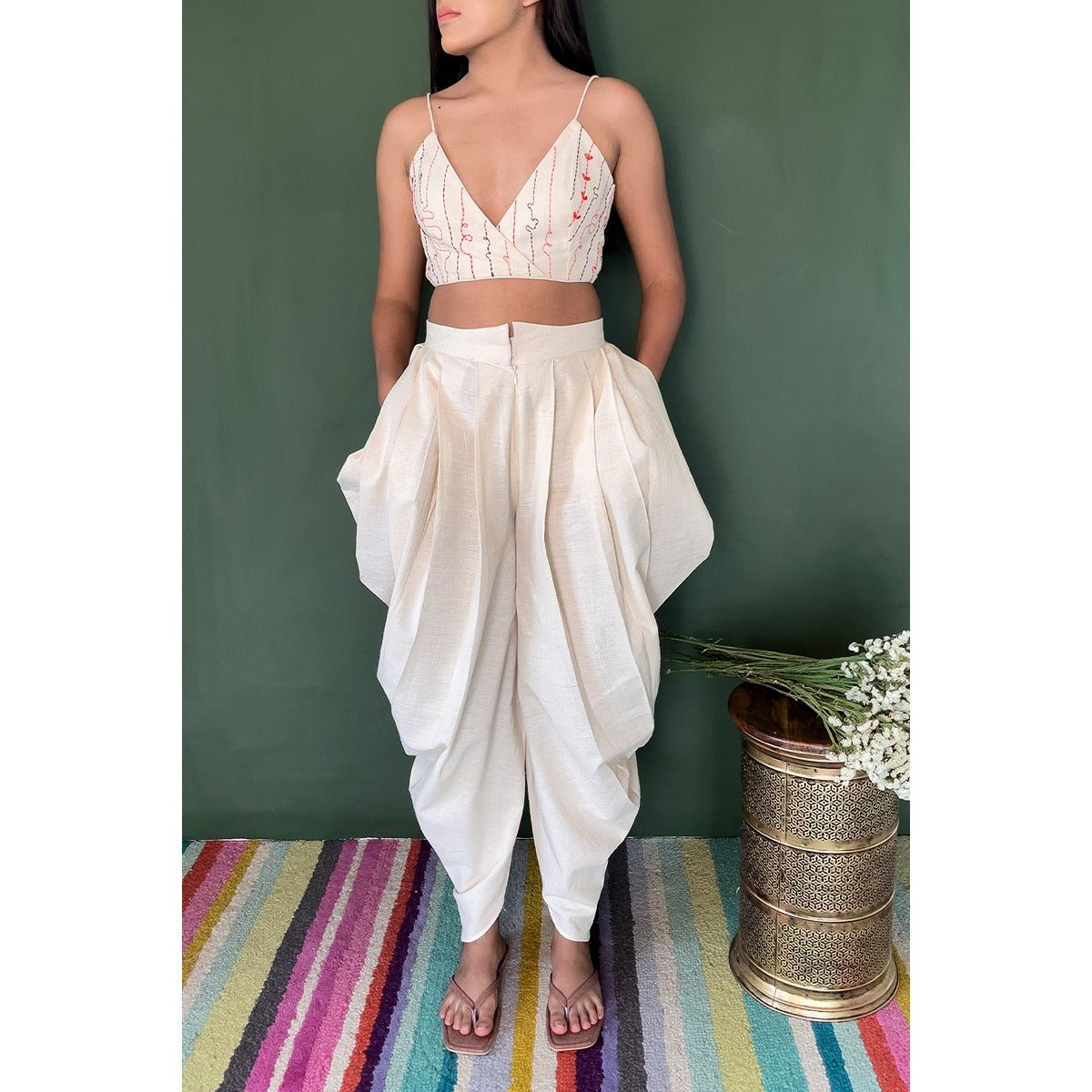 Gerbera Dhoti - High Waist, Side Cowls | Verified Sustainable by Brown Living™