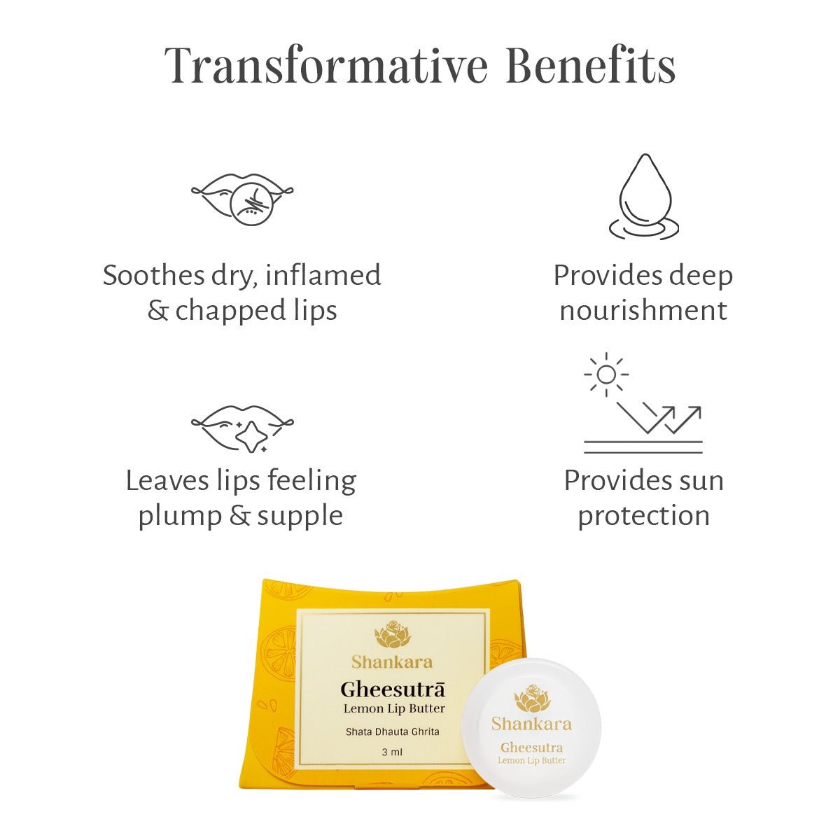 Gheesutra Lemon Lip Butter 4ml | Verified Sustainable by Brown Living™