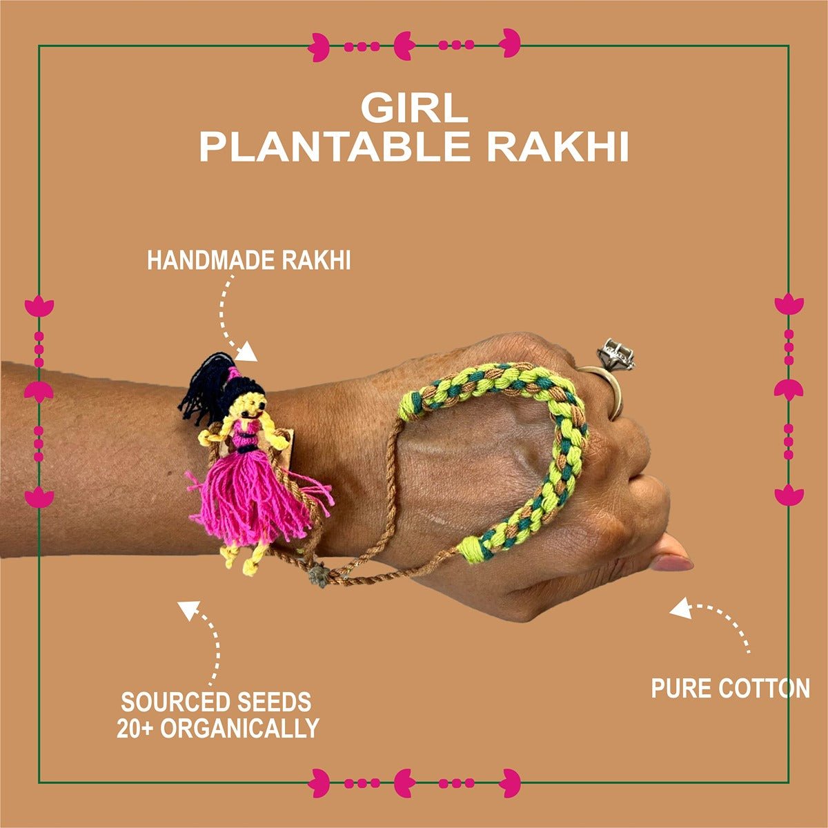 Girl On The Swing - Plantable I Eco Friendly Rakhi Embedded With Seeds | Verified Sustainable by Brown Living™