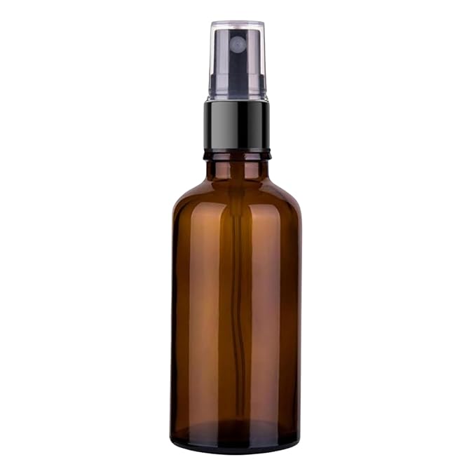 Glass Bottles With Spray Pump (Pack Of 1) - Black | Verified Sustainable by Brown Living™