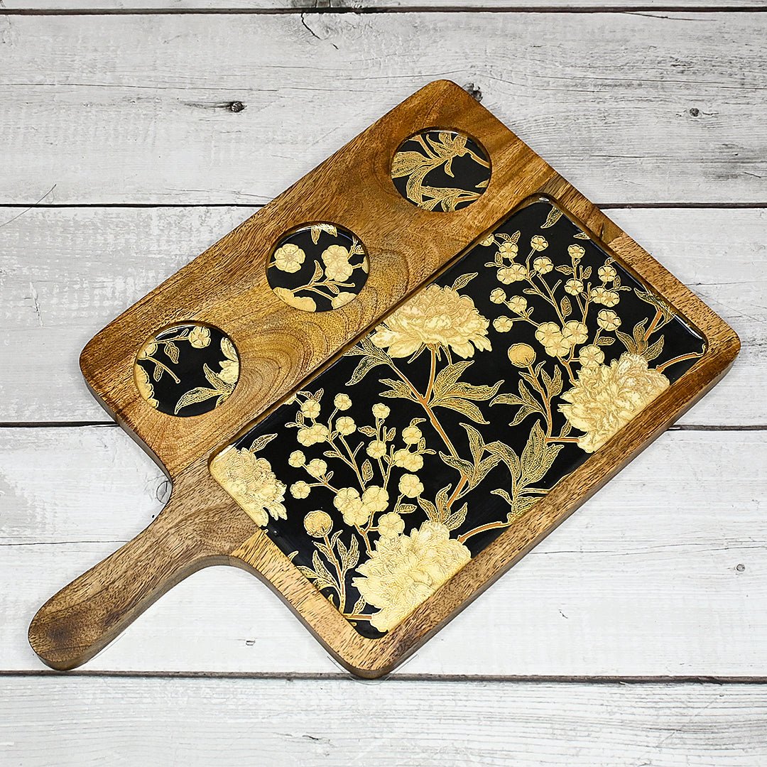 Golden Blossom Serving Platter | Verified Sustainable by Brown Living™