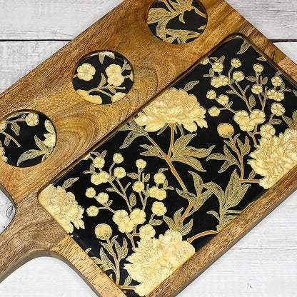 Golden Blossom Serving Platter | Verified Sustainable by Brown Living™