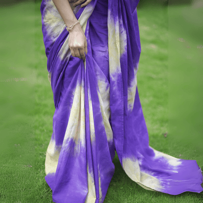 Grape Fruit Cotton Tye & Dye Saree | Verified Sustainable by Brown Living™