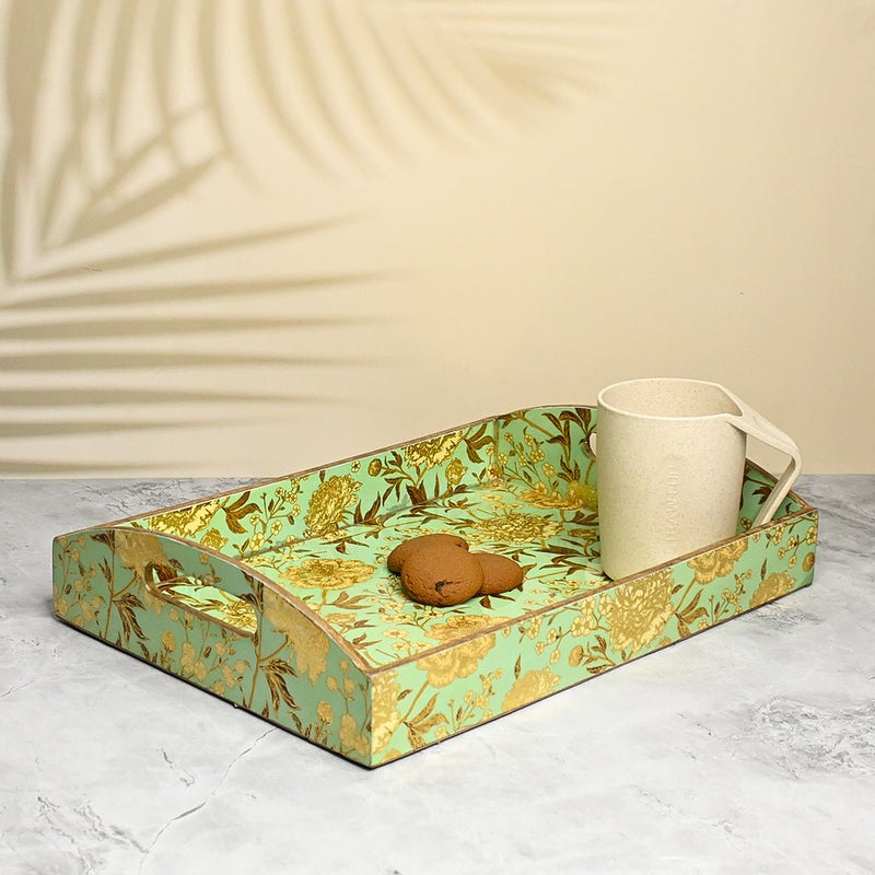 Green Floral Trays with Curved Handles - Pack of 3 | Verified Sustainable by Brown Living™