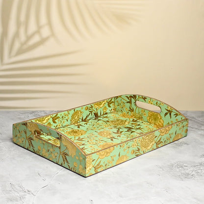 Green Floral Trays with Curved Handles - Pack of 3 | Verified Sustainable by Brown Living™